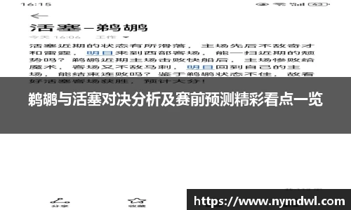 鹈鹕与活塞对决分析及赛前预测精彩看点一览